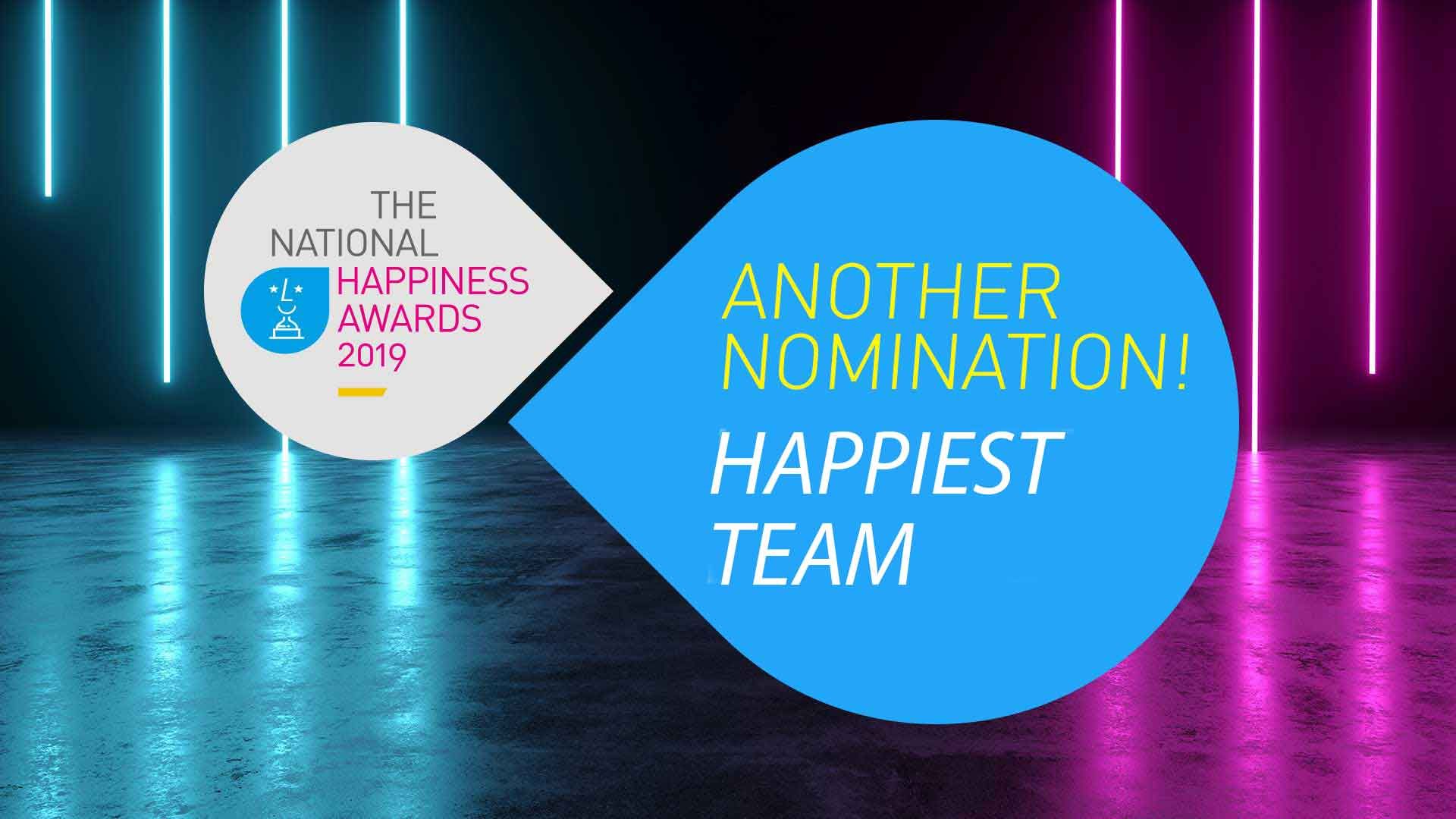 Happiest team nomination int the National Happiness Awards